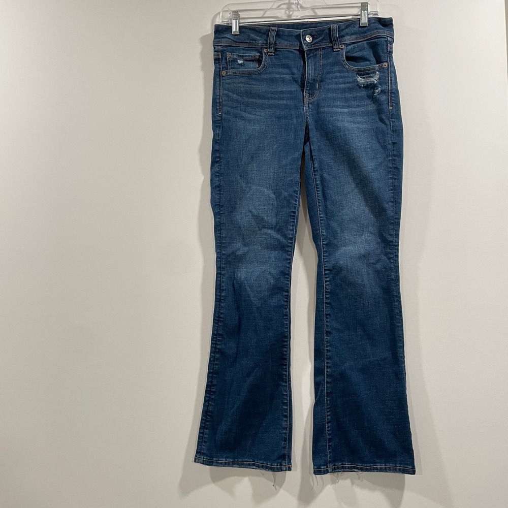 American Eagle Kick Boot Jeans Womens 6 Short (31x29) Next Level Stretch Blue‎